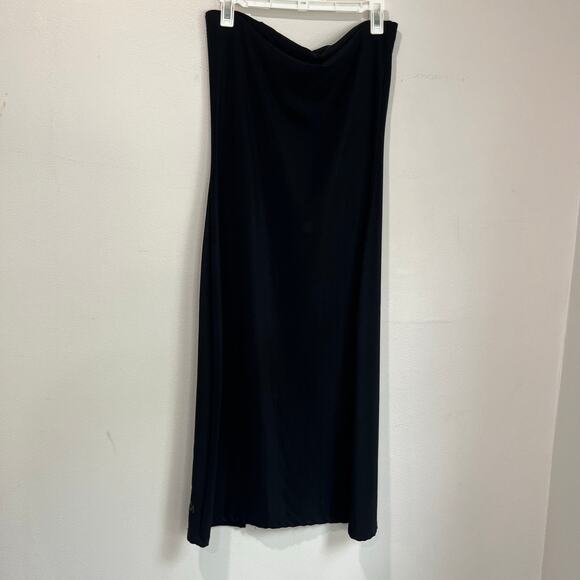 5.7.9 Y2K Black Strapless Embroidered Midi Dress Size Small - Picture 5 of 6